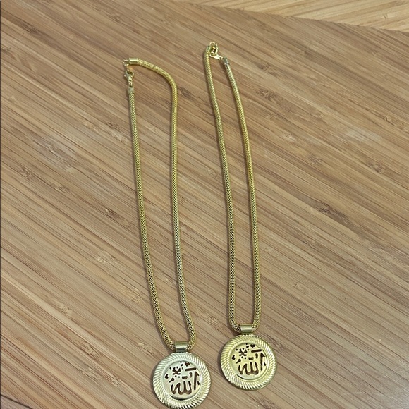 Bundle of 2 Islamic Allah Gold Plated Necklace - Picture 1 of 2